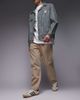 Topman Topman essential baggy washed pants in stone-Neutral - 3