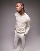 Topman Topman essential knitted 1/4 zip sweater in stone-Neutral - 1