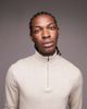 Topman Topman essential knitted 1/4 zip sweater in stone-Neutral - 3