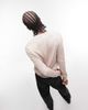 Topman Topman essential knitted crew neck sweater in brown heather - 2