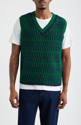 Topman Topman Geo Pattern V-Neck Vest