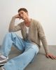 Topman Topman knit cardigan in oatmeal-Brown - 1