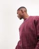 Topman Topman knit sweater with all-over diamond geo in burgundy-Red - 1