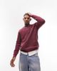 Topman Topman knit sweater with all-over diamond geo in burgundy-Red - 2