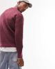 Topman Topman knit sweater with all-over diamond geo in burgundy-Red - 3