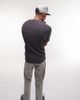 Topman Topman knitted rib polo in charcoal-Gray - 2