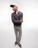 Topman Topman knitted rib polo in charcoal-Gray - 4
