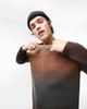 Topman Topman knitted sweater with ombre In brown - 3
