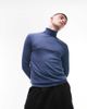Topman Topman knitted sweater with roll neck in blue twist - 1