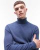 Topman Topman knitted sweater with roll neck in blue twist - 2