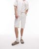 Topman Topman longline carpenter denim short in ecru-Neutral - 1