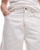 Topman Topman longline carpenter denim short in ecru-Neutral - 3