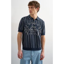 Topman Topman Lower East Side Johnny Collar Jacquard Polo Sweater