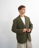 Topman Topman oversized fit deconstructed seersucker blazer in khaki-Green - 2