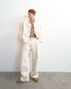 Topman Topman oversized fit denim jacket in natural-White - 1