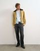 Topman Topman oversized fit real suede jacket with shearling collar in butter yellow - 4