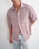 Topman Topman oversized fit textured cheesecloth short sleeve shirt in washed lilac-Purple - 3