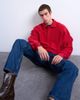 Topman Topman premium heavyweight sporty polo shirt in red - 3