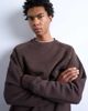 Topman Topman premium heavyweight sporty raglan sweatshirt with raw seam in brown - 1