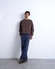 Topman Topman premium heavyweight sporty raglan sweatshirt with raw seam in brown - 3