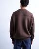 Topman Topman premium heavyweight sporty raglan sweatshirt with raw seam in brown - 4