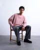 Topman Topman premium oversized drop shoulder sweatshirt in washed pink - 2