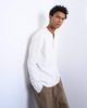 Topman Topman premium relaxed fit heavyweight waffle henley in ecru-White - 3
