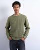 Topman Topman regular fit knit sweater in washed green - 1