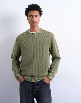 Topman Topman regular fit knit sweater in washed green
