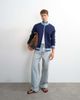 Topman Topman regular fit knitted track cardigan in navy-Blue - 3