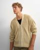 Topman Topman relaxed fit acid wash knit zip up cardigan in beige-Yellow - 1
