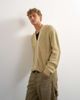 Topman Topman relaxed fit acid wash knit zip up cardigan in beige-Yellow - 3