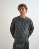 Topman Topman relaxed fit cable knit sweater in charcoal-MULTI - 3
