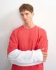 Topman Topman relaxed fit crop layered T-shirt with waffle sleeves in washed red - 4