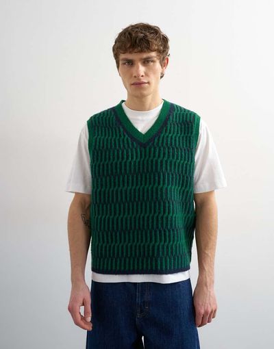 Topman Topman relaxed fit cropped knit tank in green