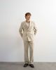 Topman Topman relaxed fit double breasted striped blazer in stone-Neutral - 1