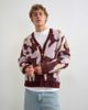 Topman Topman relaxed fit fluffy floral cardigan in burgundy-RED - 2