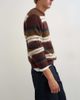 Topman Topman relaxed fit fluffy striped knitted sweater in burgundy-RED - 3