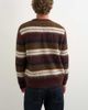 Topman Topman relaxed fit fluffy striped knitted sweater in burgundy-RED - 4