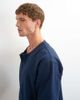 Topman Topman relaxed fit jersey twill baseball henley shirt in navy - 4