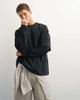 Topman Topman relaxed fit layered T-shirt with waffle sleeves in washed black - 3