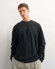 Topman Topman relaxed fit layered T-shirt with waffle sleeves in washed black - 4