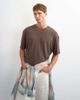 Topman Topman relaxed fit linen mix T-shirt in brown - 1