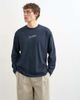 Topman Topman relaxed fit long sleeve T-shirt with ciao bella print in navy - 1