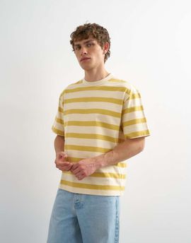 Topman Topman relaxed fit striped T-shirt in yellow