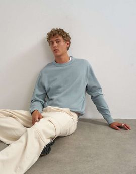 Topman Topman relaxed fit sweatshirt in washed blue