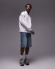 Topman Topman relaxed fit sweatshirt polo in ice gray heather - 4