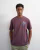 Topman Topman relaxed fit t-shirt with front and black floral embroidery in purple - 4