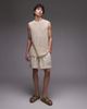 Topman Topman relaxed fit textured knit tank top in stone-Neutral - 2