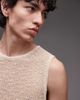 Topman Topman relaxed fit textured knit tank top in stone-Neutral - 3